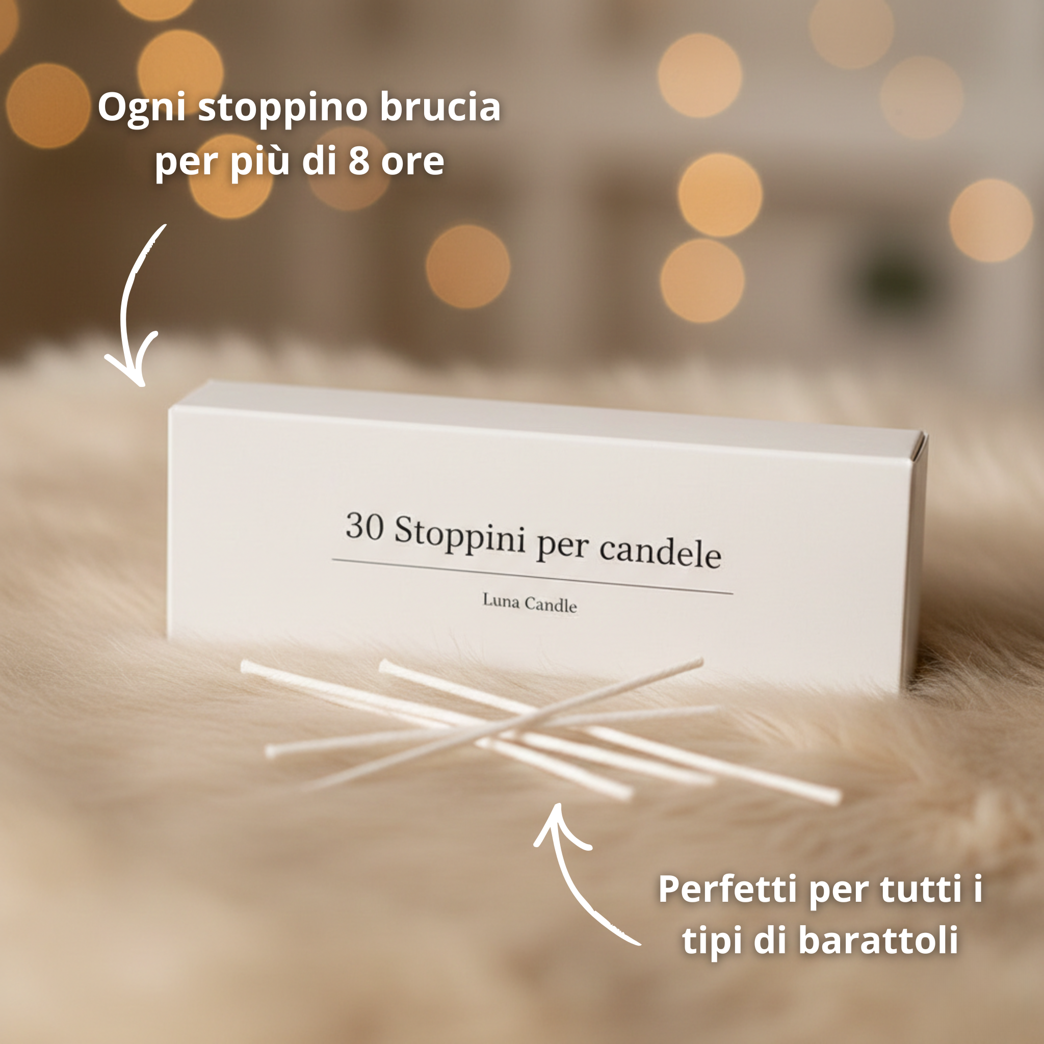 Scatola 30 stoppini in cotone