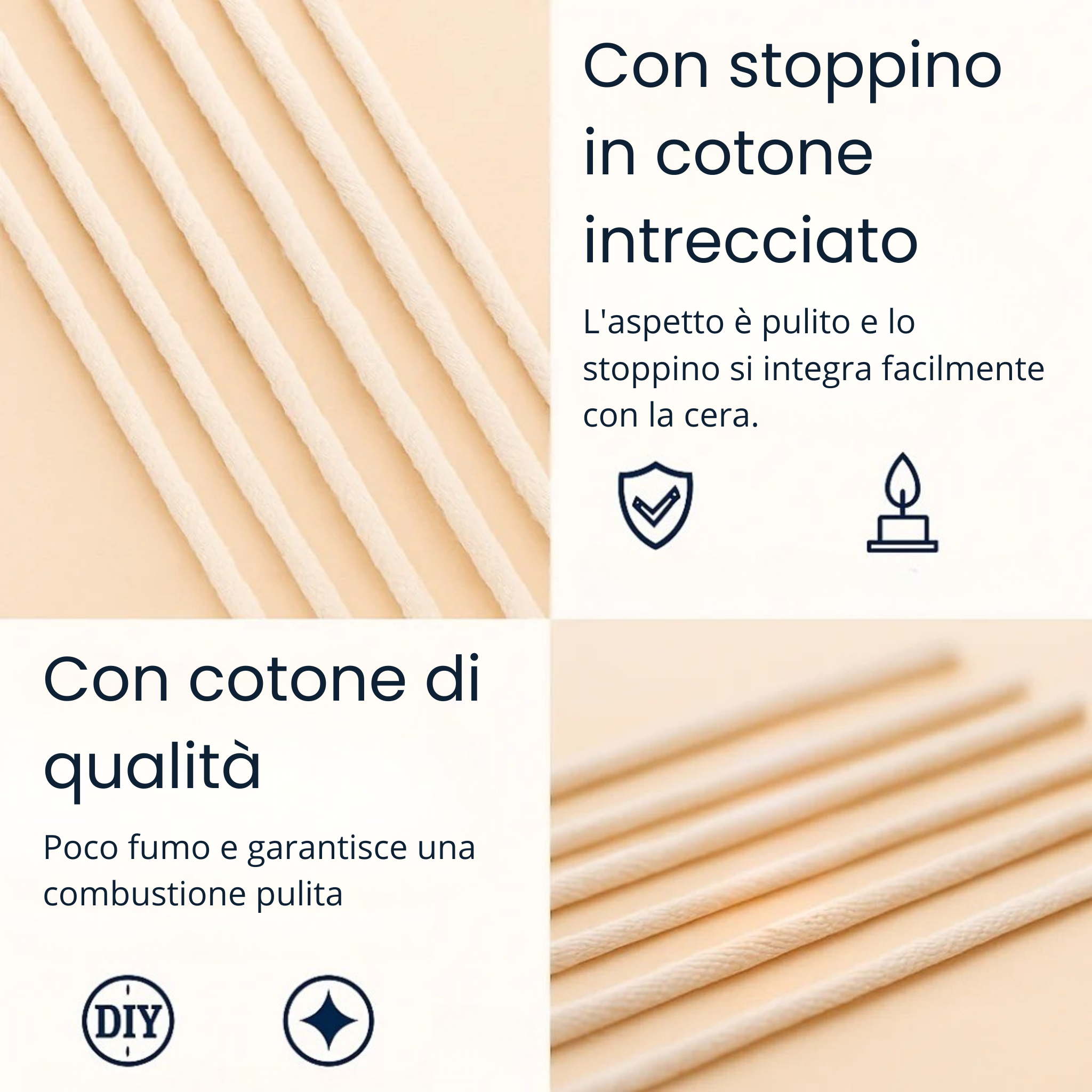 Scatola 30 stoppini in cotone