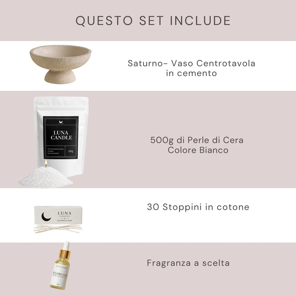 Saturno Bundle | Vaso & Perle di cera