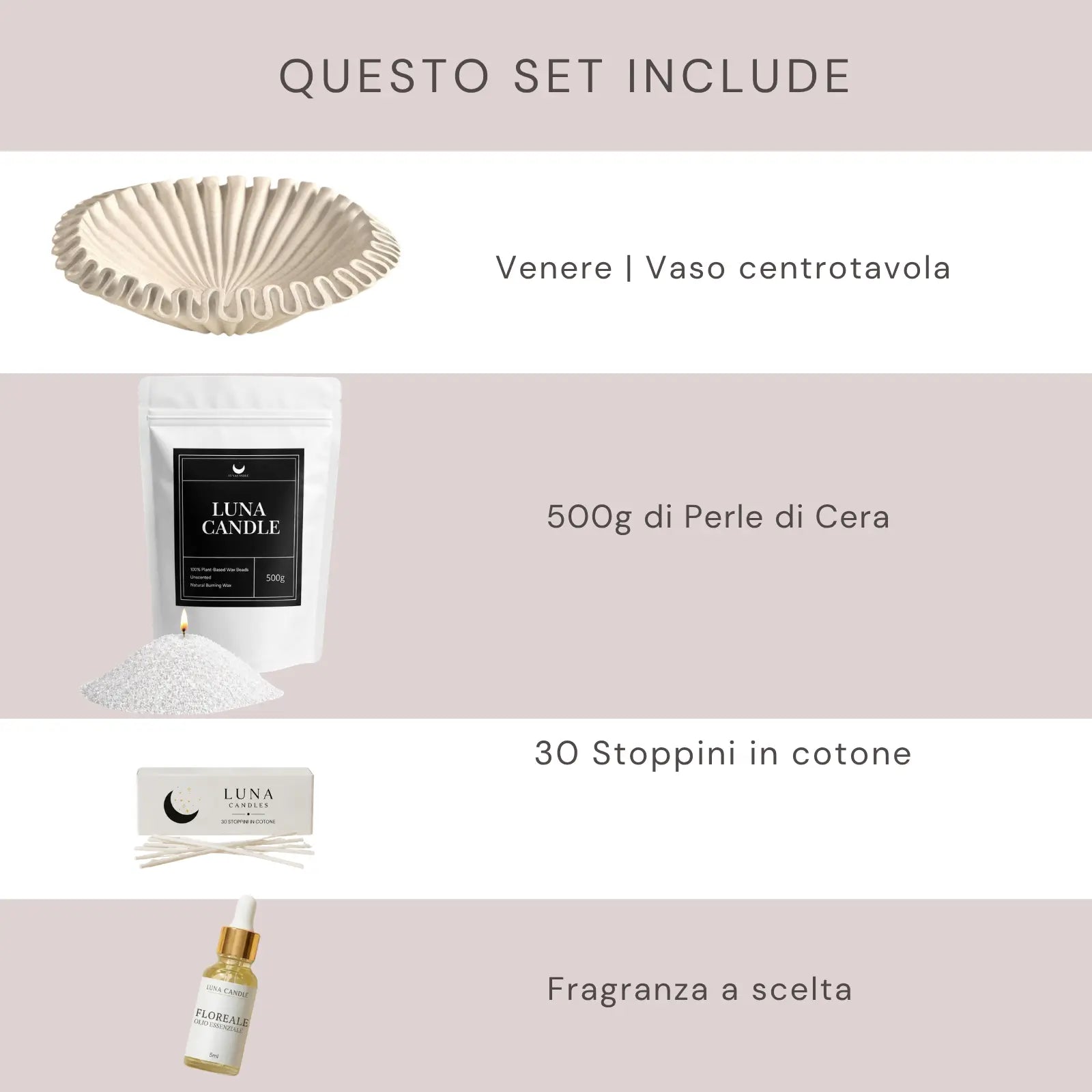 Venere Bundle | Vaso & Perle di cera