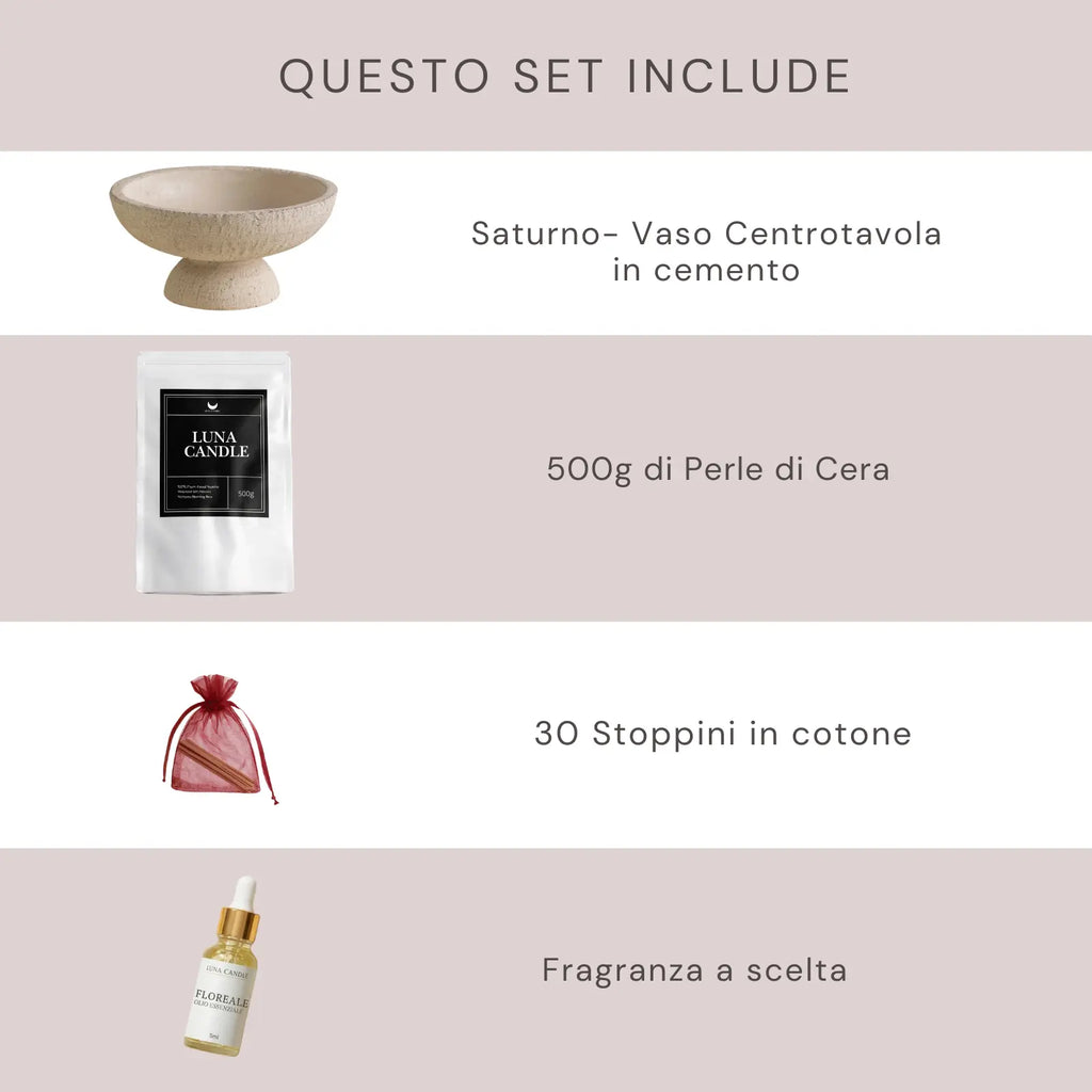 Saturno Bundle | Vaso & Perle di cera
