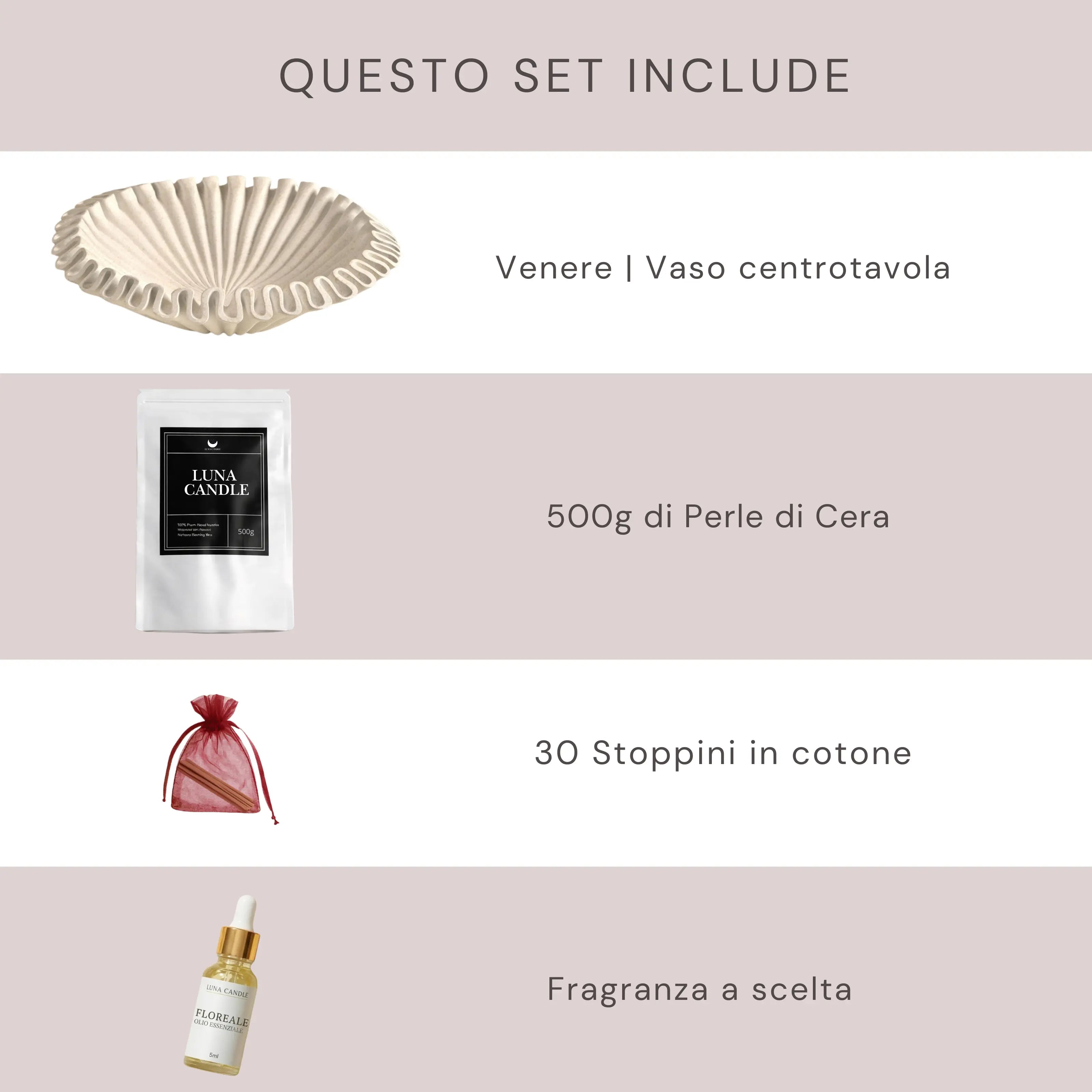Venere Bundle | Vaso & Perle di cera