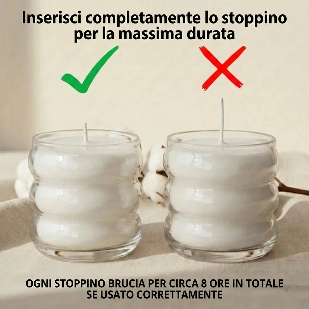 30 stoppini in cotone