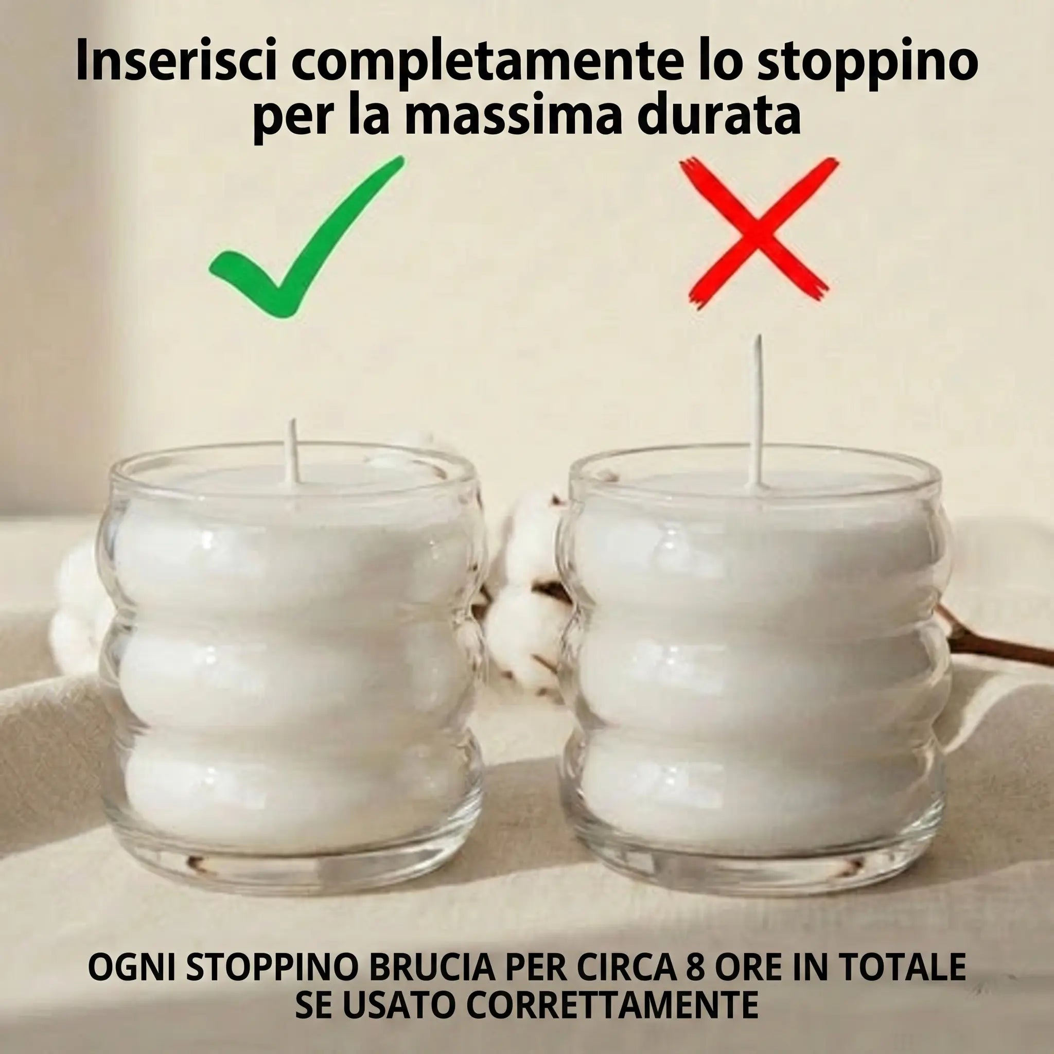 30 stoppini in cotone